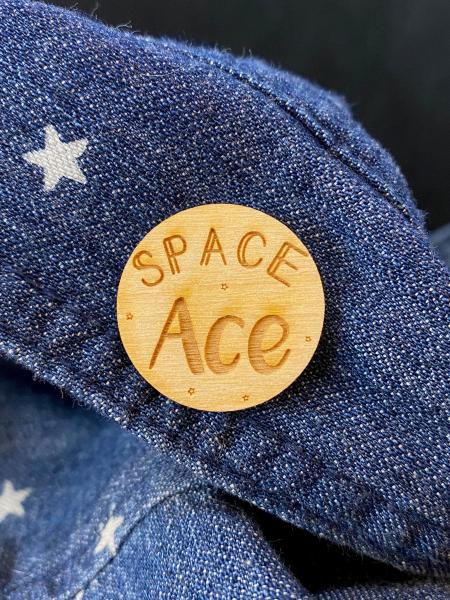 LGBTQ+ Wooden Pin- Space Ace picture