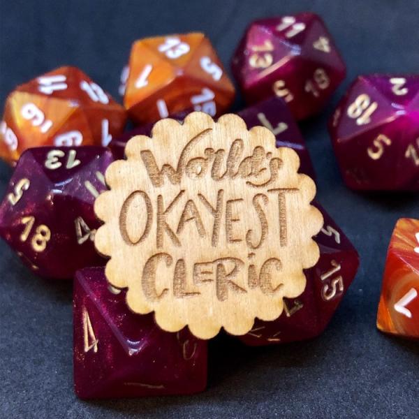 D&D Pin World's Okayest Cleric Pin picture