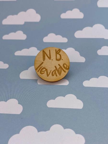 LGBTQ+ Wooden Pin- N.B. Lievable picture