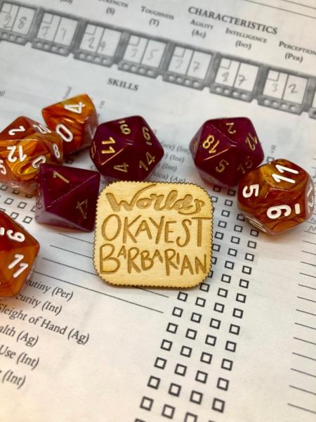 D&D Pin World's Okayest Barbarian Pin picture