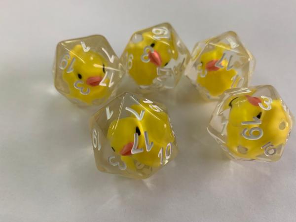 Lucky Duck20 - D20 dice with tiny rubber ducky inside! picture