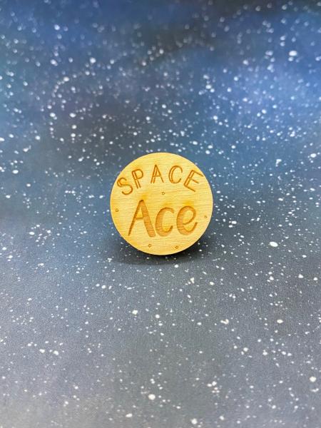 LGBTQ+ Wooden Pin- Space Ace picture