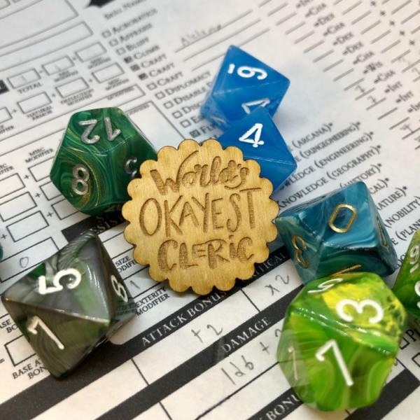 D&D Pin World's Okayest Cleric Pin picture