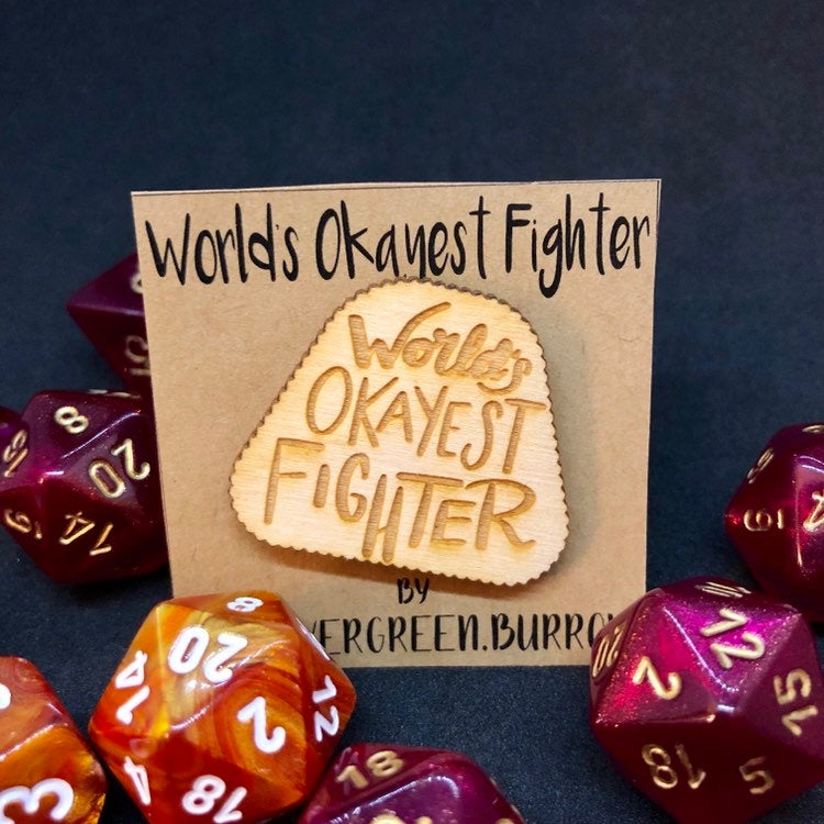 D&D Pin World's Okayest Fighter Pin picture