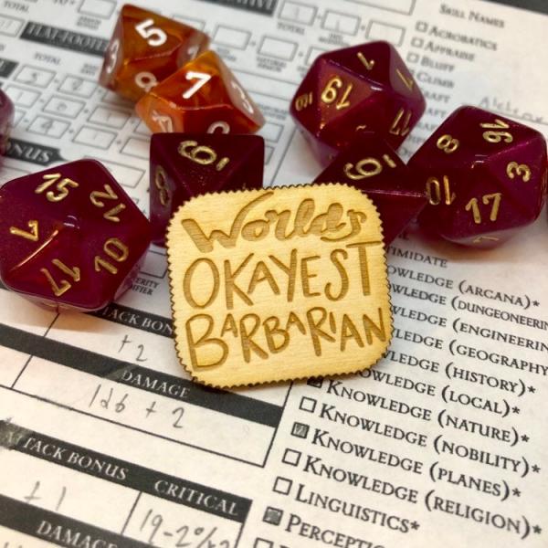 D&D Pin World's Okayest Barbarian Pin picture