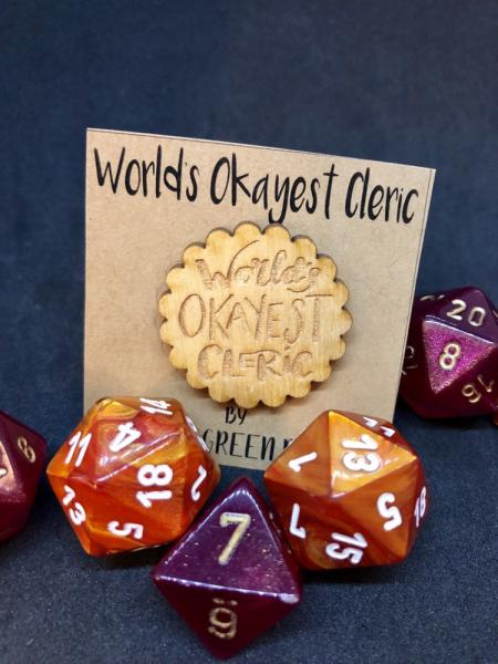 D&D Pin World's Okayest Cleric Pin picture