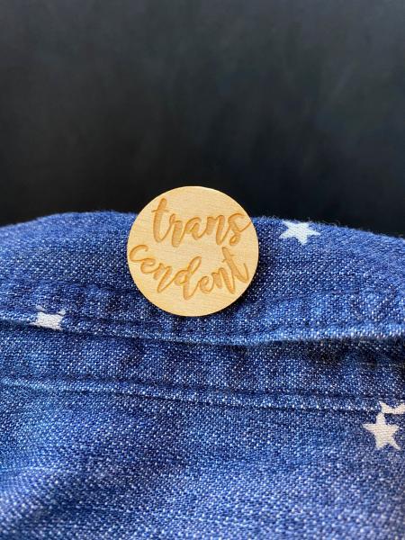 LGBTQ+ Wooden Pin- Trans-cendent picture