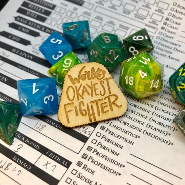 D&D Pin World's Okayest Fighter Pin picture