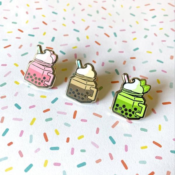 Milk Tea Enamel Pin - Shop Via Etsy picture