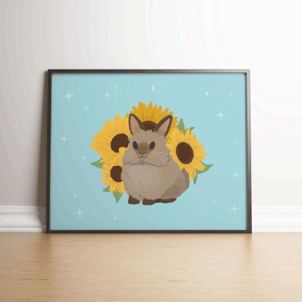 Sunflower Bunny 8.5 x 11 Print picture