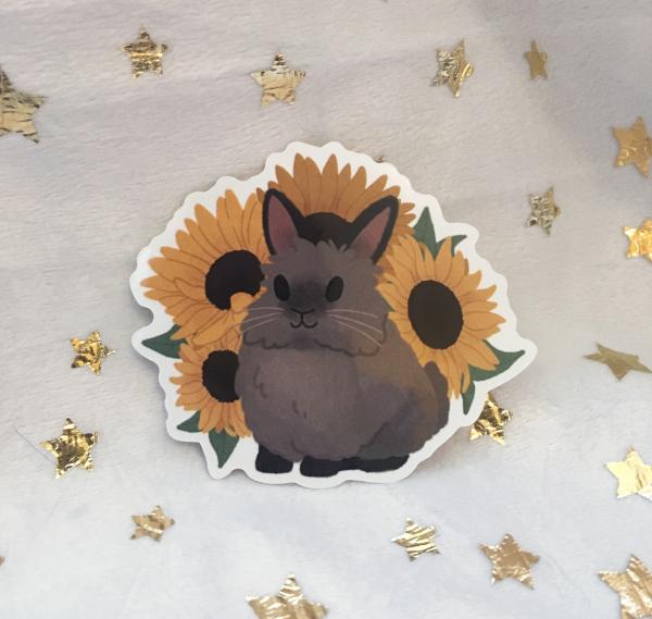 Sunflower Bunny Vinyl Sticker
