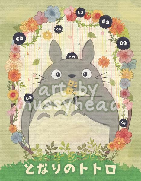 Totoro inspired 8.5 x 11 Print picture