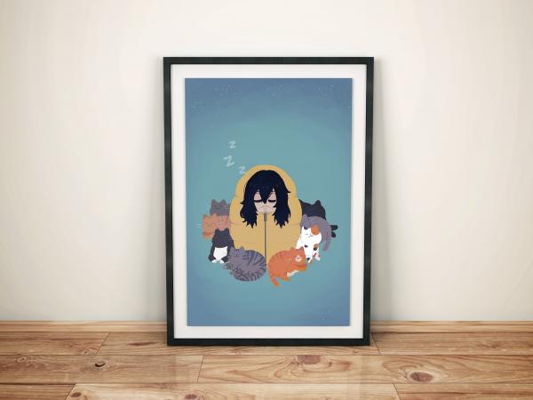 Aizawa with cats 8.5 x 11 Print picture