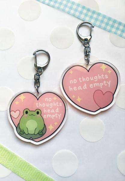 No thoughts head empty frog keychain picture