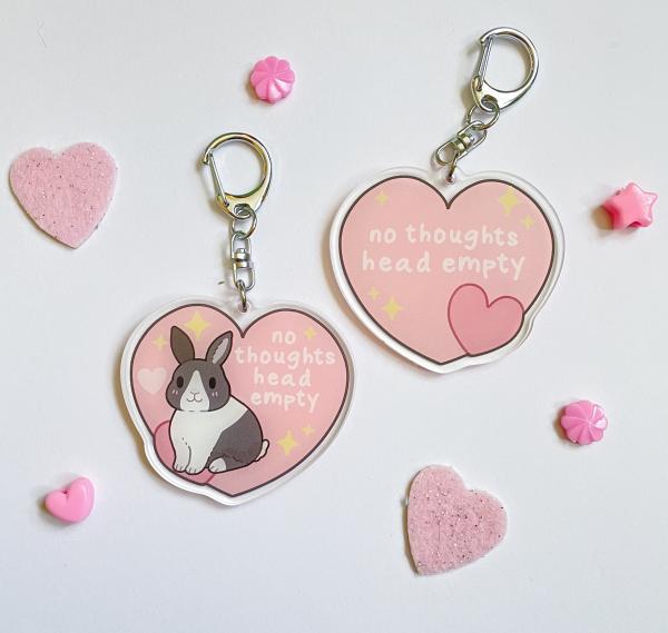 No thoughts head empty bunny keychain