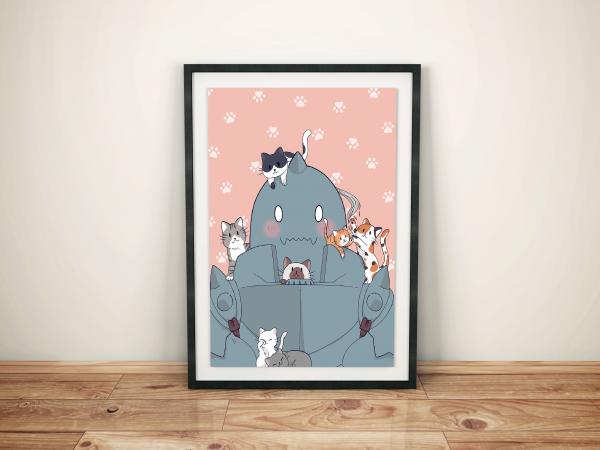 Alphonse with Cats 8.5 x 11 print picture