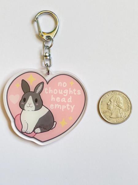 No thoughts head empty bunny keychain picture