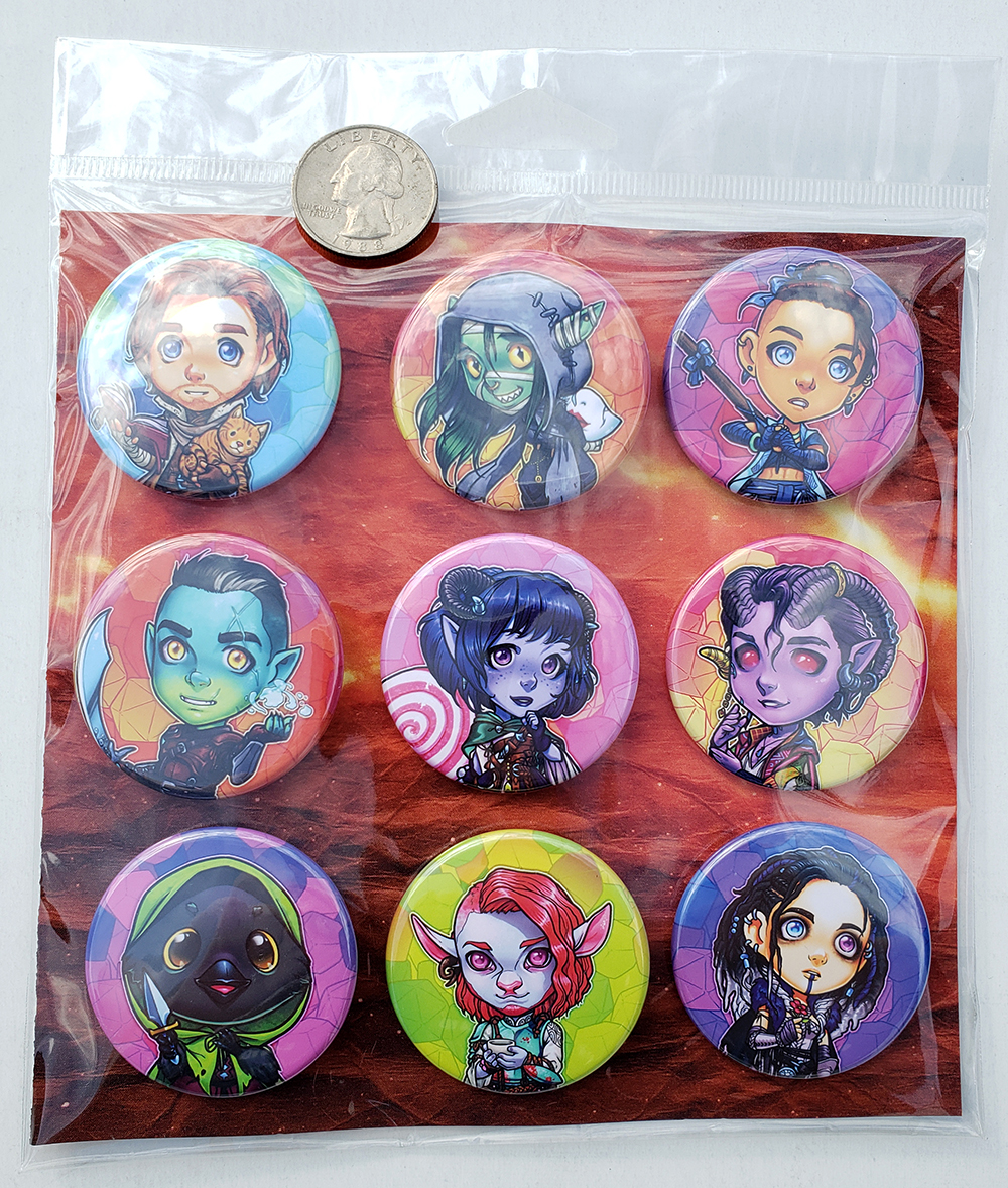 Mighty Nein Button or Magnet Set picture