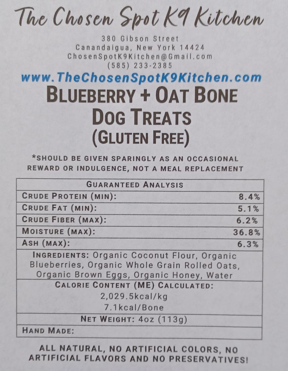 Blueberry + Oat Bone Organic Dog Treats picture