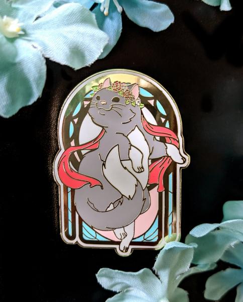 Cat Nouveau Enamel Pin