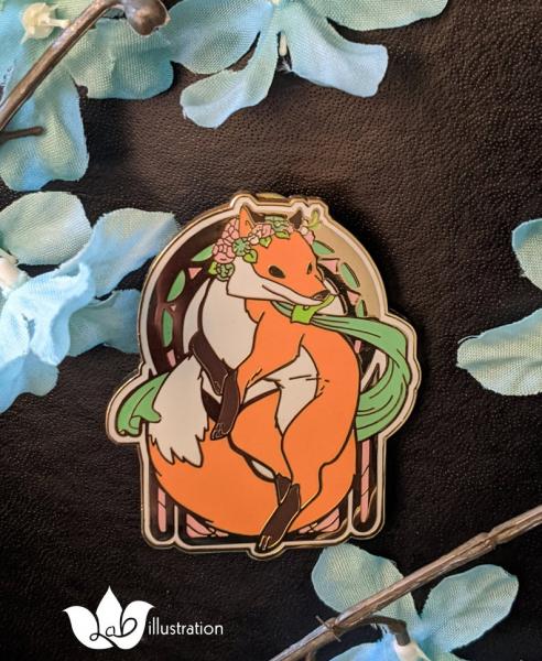 Fox Nouveau Enamel Pin