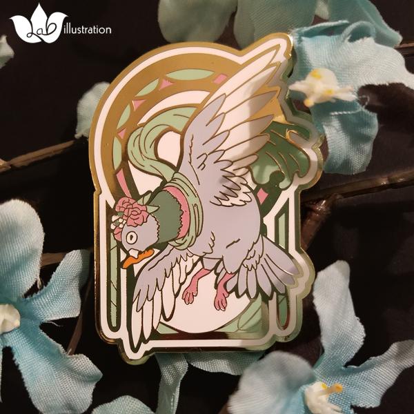 Pigeon Nouveau Enamel Pin