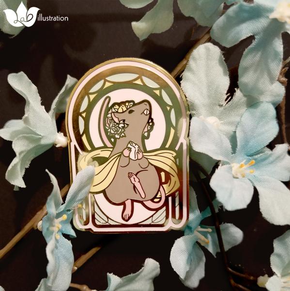 Rat Nouveau Enamel Pin picture