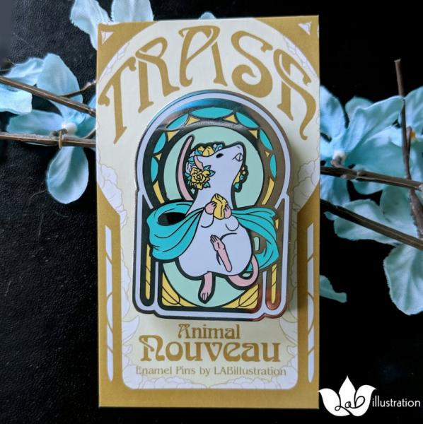 Rat Nouveau Enamel Pin picture