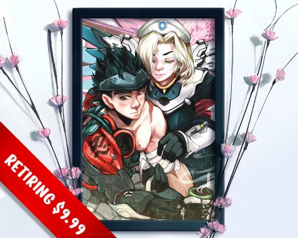 Overwatch Genji and Mercy Print picture