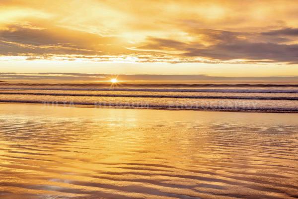 Evening glow at La Jolla Shores beach, California