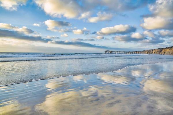 Passing clouds over La Jolla Shores, California