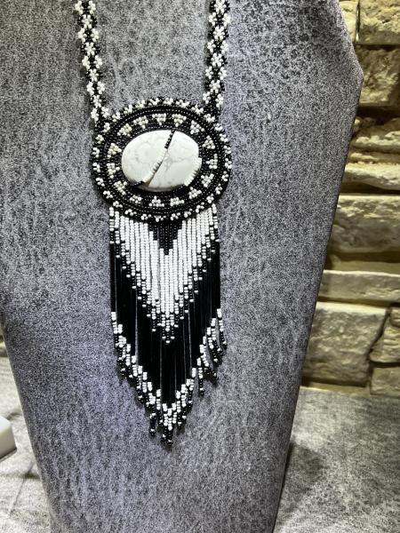 Beaded Necklace, Howlite Stones