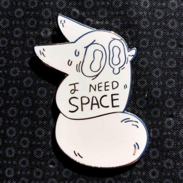 Anxiety Fox - I need Space Enamel Pin picture