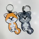 Japanese Akita Inu PVC Rubber Keychain