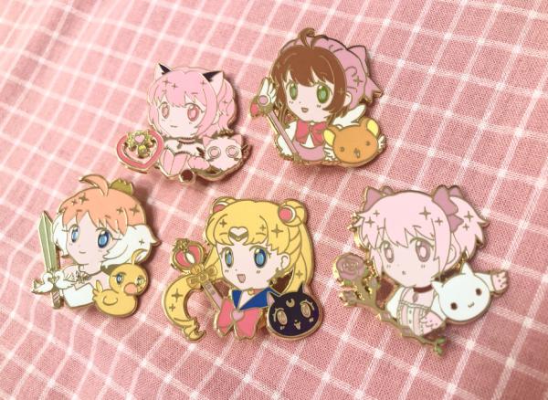 Magical Girl Enamel Pins (Gold Plated)