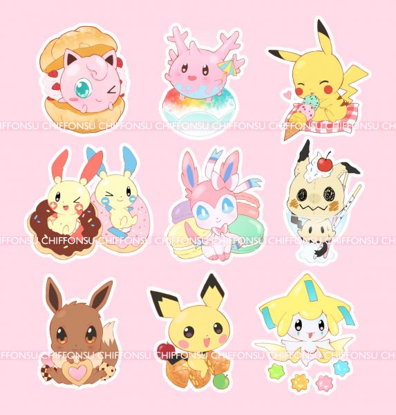 Sweet Treat Pokemon Stickers Set #1 picture