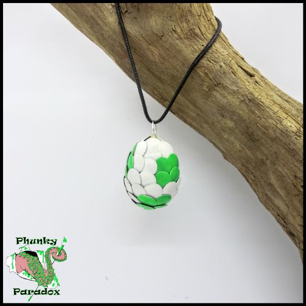 Yoshi Green and White Dragon Egg Pendant