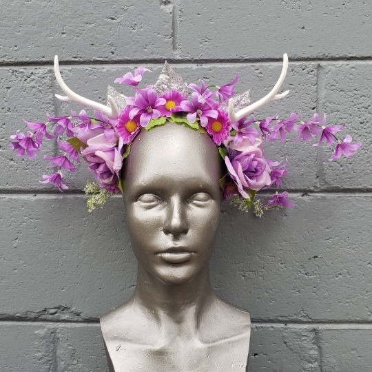 Purple Floral Faun Headdress