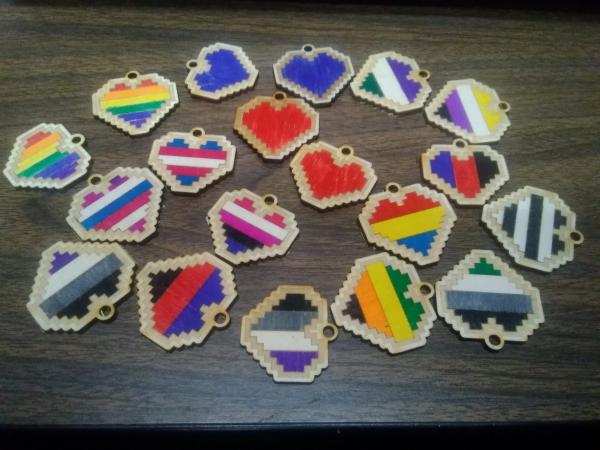Pixel Heart Pride Flag Charm [Ace/Asexual] picture