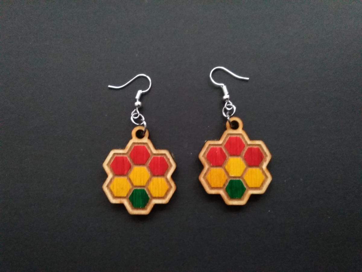 Patterned Honeycomb Earrings picture