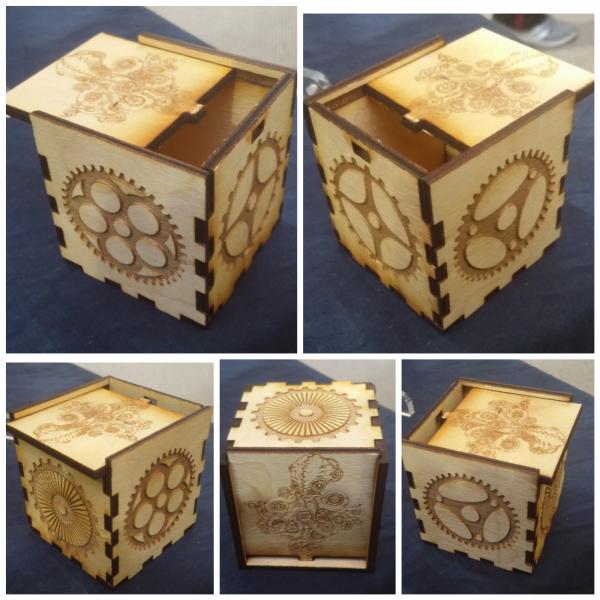 Steampunk Sliding Top Lock Box picture