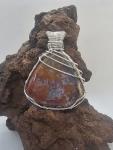 BROKEN BUT BEAUTIFUL COLLECTION- HOLT CANYON MOSS AGATE WITH QUARTZ POCKET PENDANT