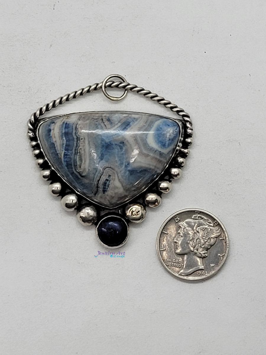 BROKEN BUT BEAUTIFUL COLLECTION - LAPIS LACE ONYX WITH LAPIS LAZULI ACCENTS picture