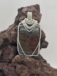 HOLT CANYON MOSS AGATE WOVEN STERLING SILVER PENDANT