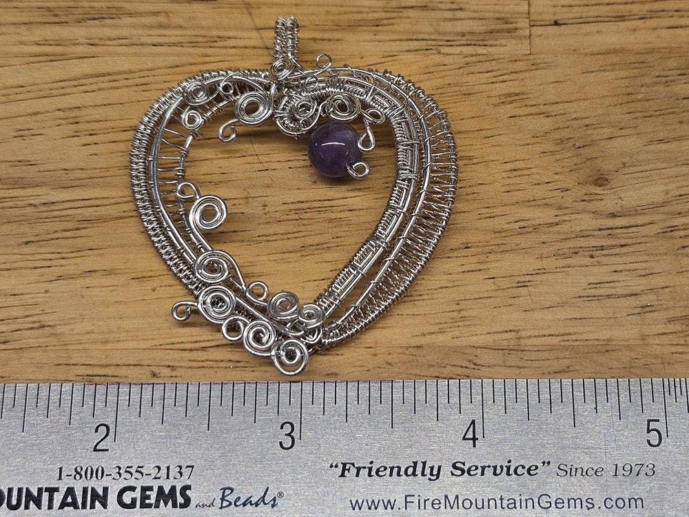 STERLING SILVER WOVEN HEART WITH AMETHYST picture