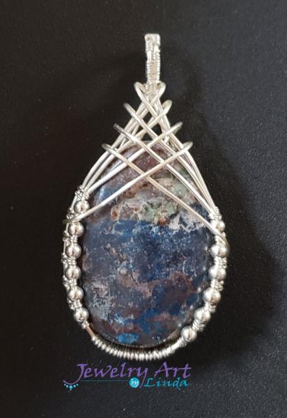 BLUE INDIAN BLANKET STONE PENDANT