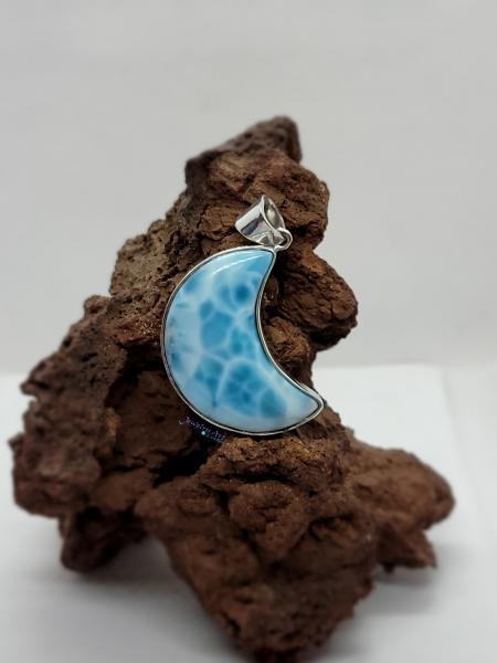 LARIMAR MOON PENDANT