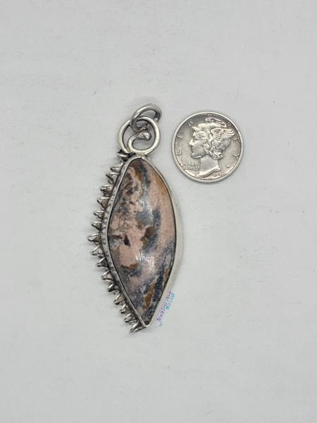 HANDMADE INDIAN BLANKET JASPER AND STERLING SILVER PENDANT picture