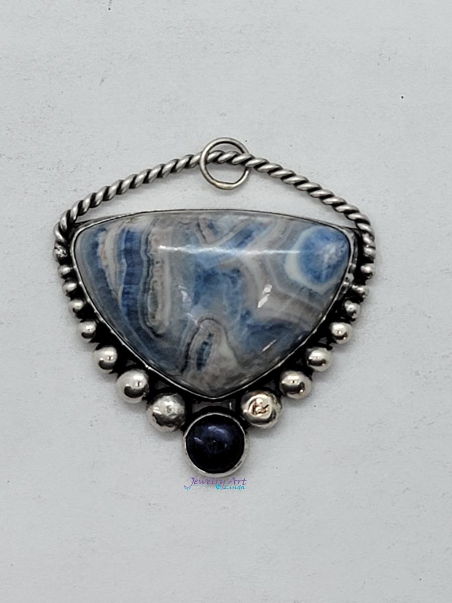 BROKEN BUT BEAUTIFUL COLLECTION - LAPIS LACE ONYX WITH LAPIS LAZULI ACCENTS picture