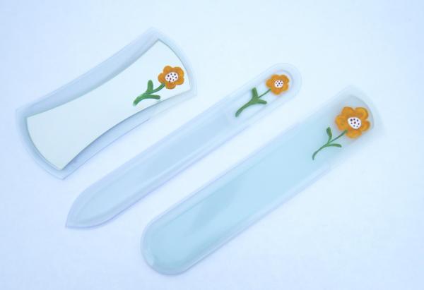 Orange Flower Mirror Set